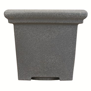 HC 24" Terrazzo Square Planter w/ Heavy Rim Black Granite Akro Mils