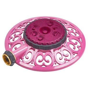 Melnor Sprout Metal 8 Pattern Ring Sprinkler Raspberry