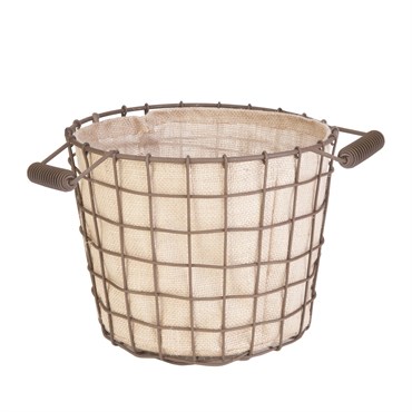Panacea 10" Md Rust Woven Bushel Basket Burlap Liner