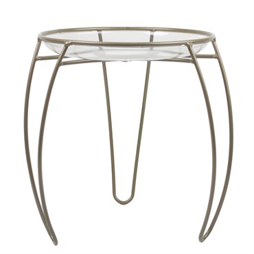 Plastec 12" Metal Main Street Plant Stand w/Scroll Taupe