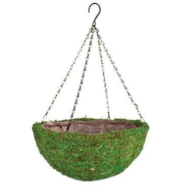 SSI 12" Moss Hanging Basket With Liner Green