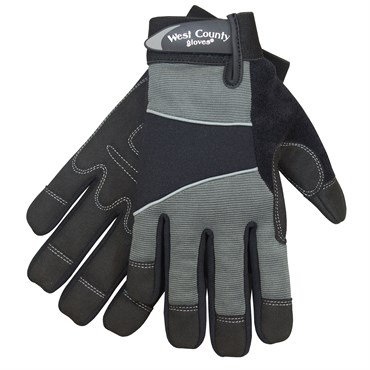SWI West County Men Work Glove Coal Synthetic Leather Pad Palm
