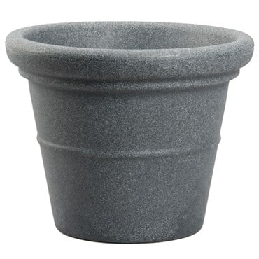 HC 36" Terrazzo Round Planter with Heavy Rim Black Granite Akro Mils