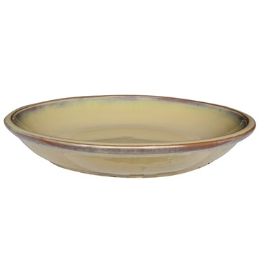 Michael Carr 9.8" Flared Round Saucer Yellow Cream