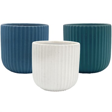 MCarr 8pc 7.2" Scraped Planter Set Asst Colors