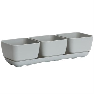 Majestic Trio Planter Grey Herb & Succulent Planter