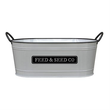 Panacea 16" Oval Feed & Seed Planter White