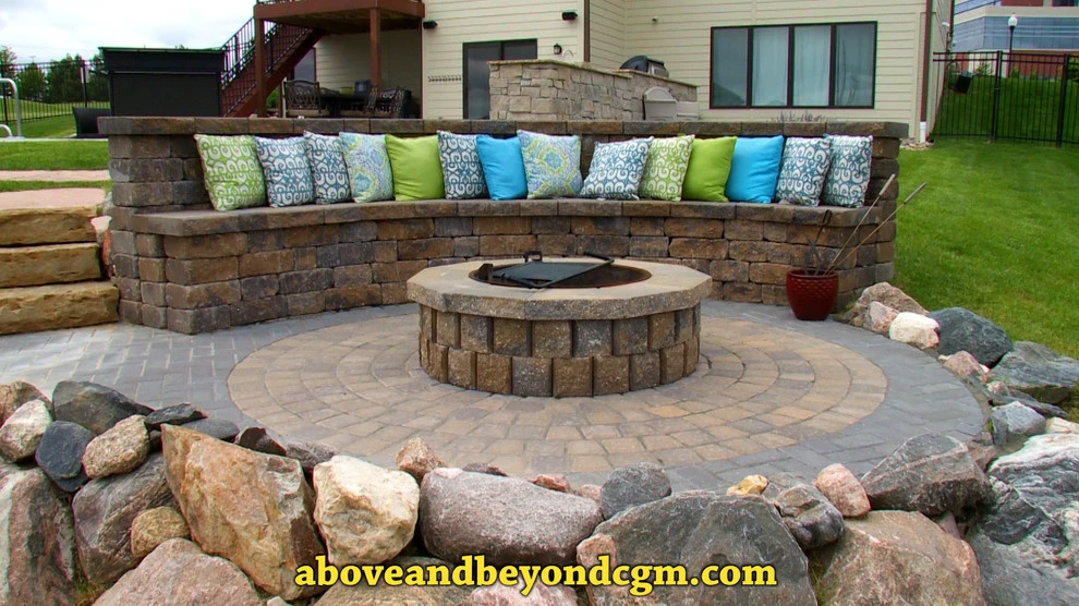 Belgian Block Seating Wall, Granite Boulder Retaining Wall, Paver Patio by Above And Beyond Complete Grounds Maintenance - Photo 9