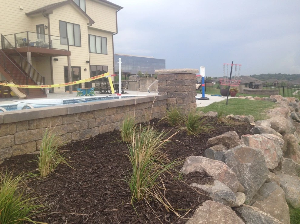 Belgian Block Seating Wall, Granite Boulder Retaining Wall, Paver Patio by Above And Beyond Complete Grounds Maintenance - Photo 4