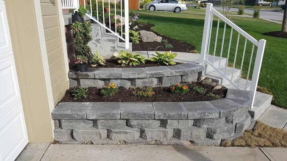 6" Denver Block Wall With Softscape by Above And Beyond Complete Grounds Maintenance - Photo 2