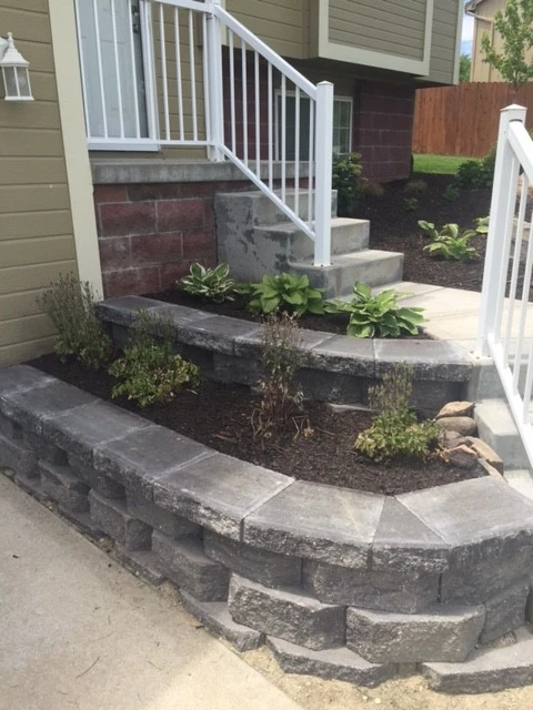 6" Denver Block Wall With Softscape by Above And Beyond Complete Grounds Maintenance - Photo 7