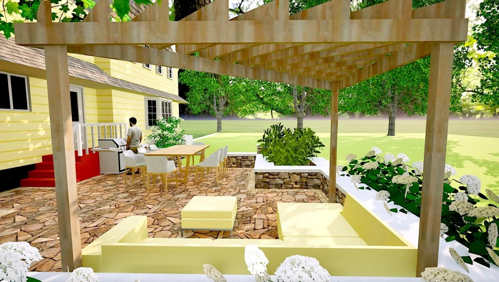 Pastoral backyard patio addition by Lawson Yardscapes - Photo 3