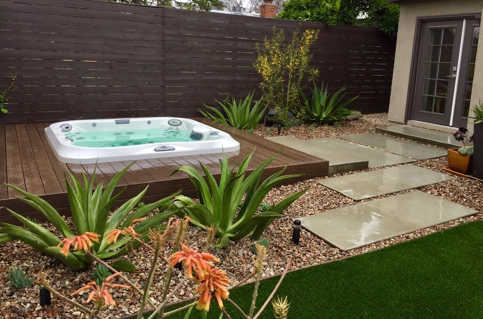 Backyards with Water Features, Pools and Spas by Gravel And Green - Photo 3