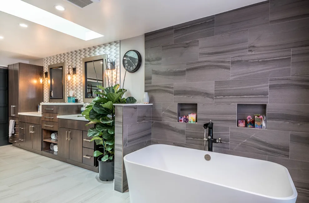 Monochrome Modern Bathroom Renovation by Modern Builders Co LLC - Photo 7