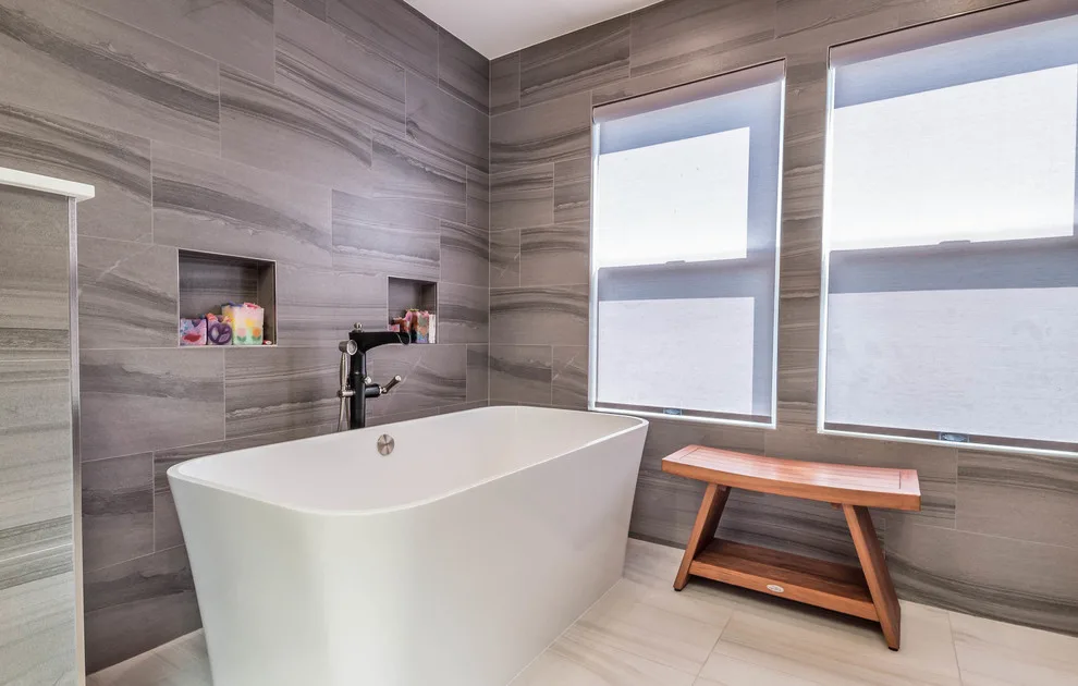 Monochrome Modern Bathroom Renovation by Modern Builders Co LLC - Photo 3