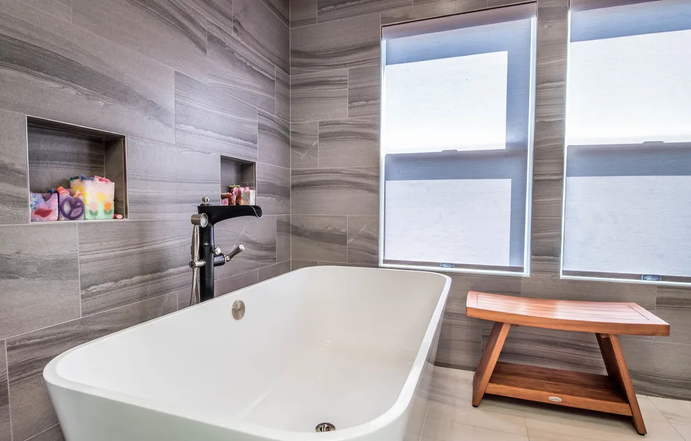 Monochrome Modern Bathroom Renovation by Modern Builders Co LLC - Photo 11