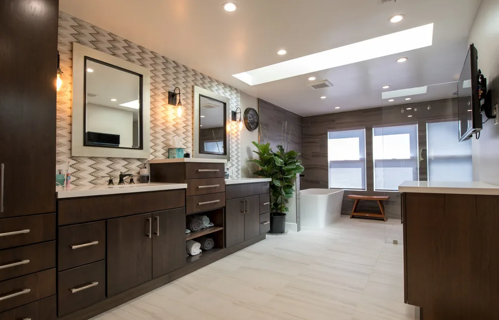 Monochrome Modern Bathroom Renovation by Modern Builders Co LLC - Photo 5