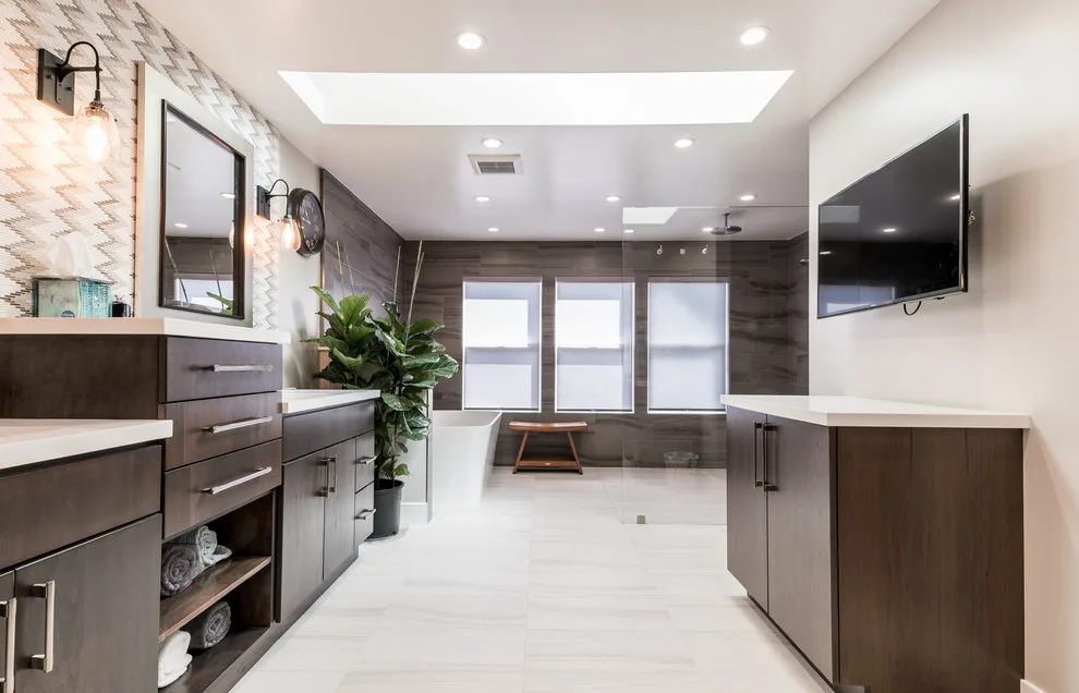 Monochrome Modern Bathroom Renovation by Modern Builders Co LLC - Photo 9