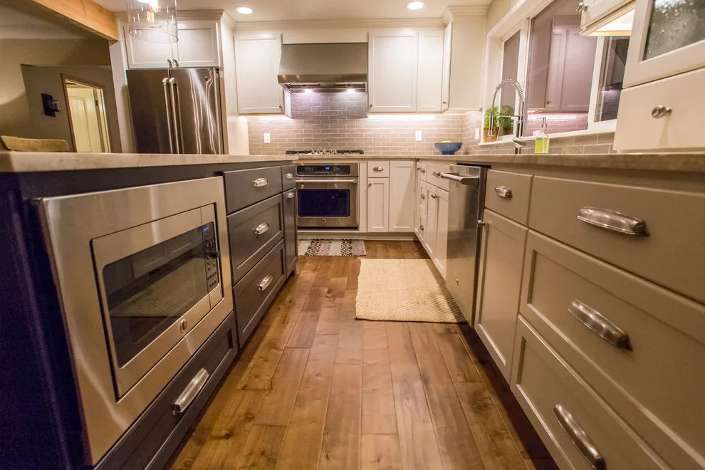 Elegant Transitional Renovation: Kitchen, Powder Room, Living/Dining Area & Entryway by RCW Construction - Photo 13