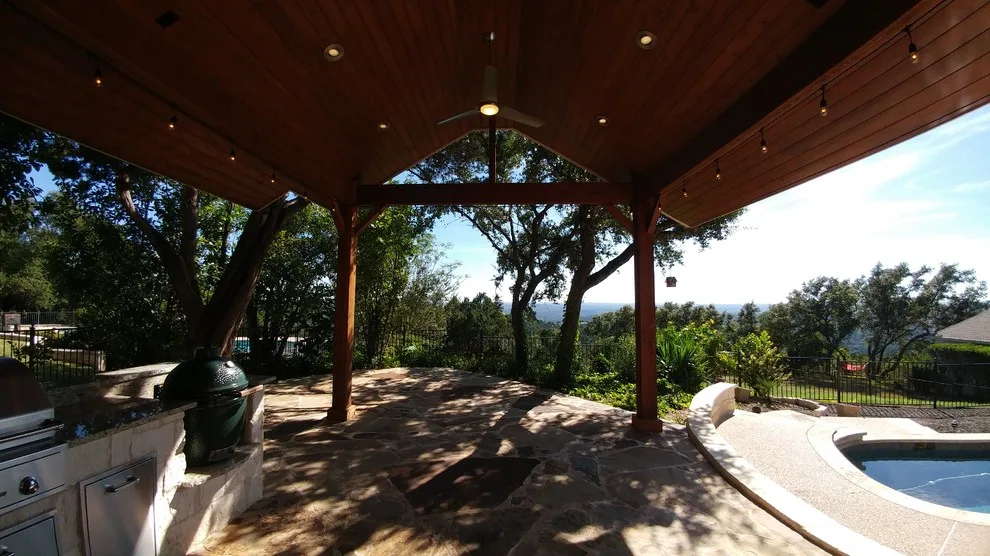 Austin Rustic Traditional Outdoor Patio and Kitchen Expansion by Canyon Construction - Photo 2