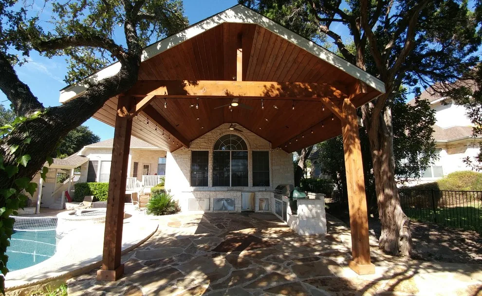 Austin Rustic Traditional Outdoor Patio and Kitchen Expansion by Canyon Construction - Photo 6