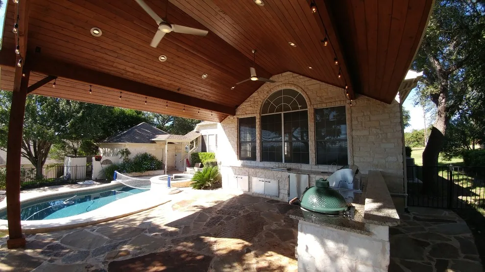 Austin Rustic Traditional Outdoor Patio and Kitchen Expansion by Canyon Construction - Photo 7