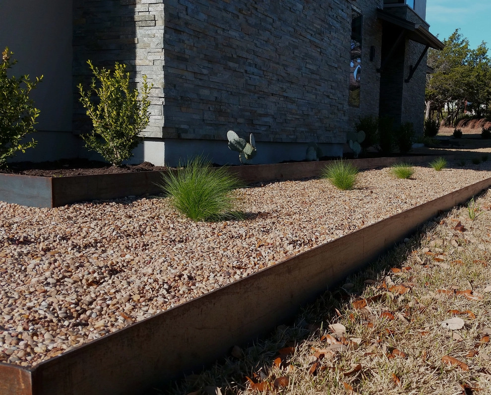 Contemporary Front and Back Yard Landscape in Austin by GreenScapes Landscaping & Pools - Photo 5