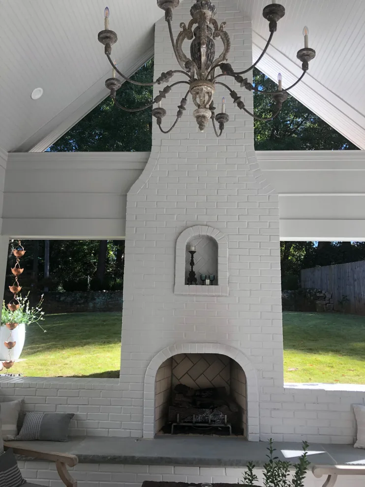 Outdoor Patio and Porch Featuring a Fireplace by Green House Renovation Atlanta, LLC - Photo 2