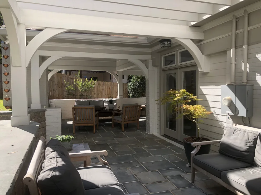 Outdoor Patio and Porch Featuring a Fireplace by Green House Renovation Atlanta, LLC - Photo 6