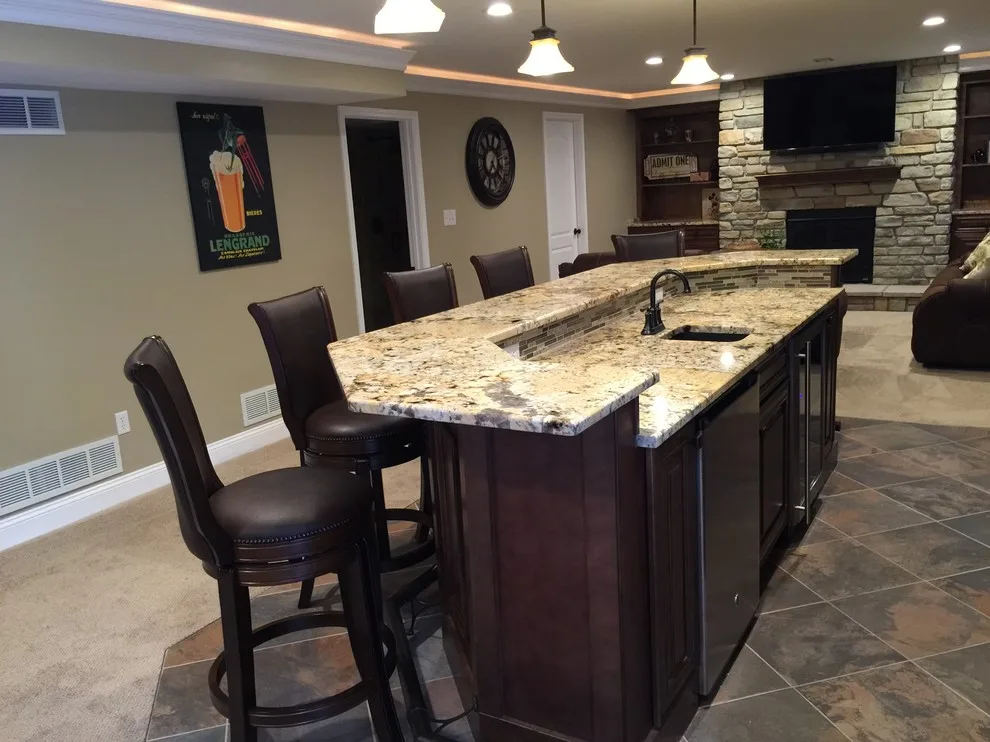 Ballwin Basement Featuring Bar and Fireplace by Pro Basement Inc. - Photo 7