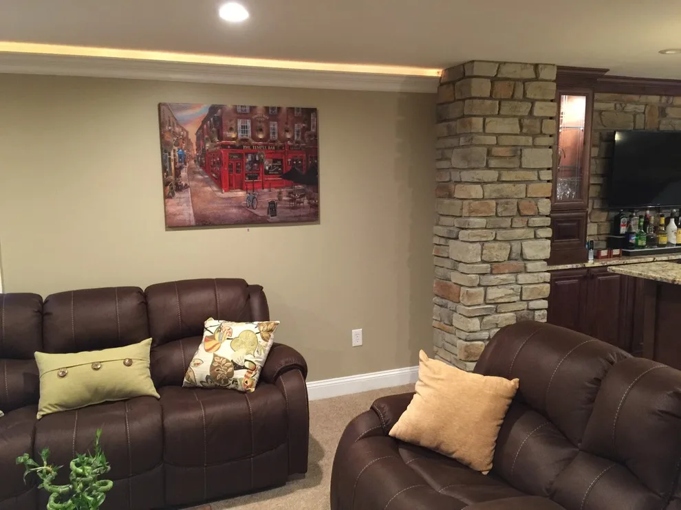 Ballwin Basement Featuring Bar and Fireplace by Pro Basement Inc. - Photo 10