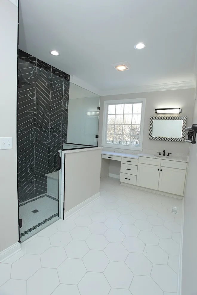 Monochrome Contemporary Bathroom by Booher Remodeling Company - Photo 19