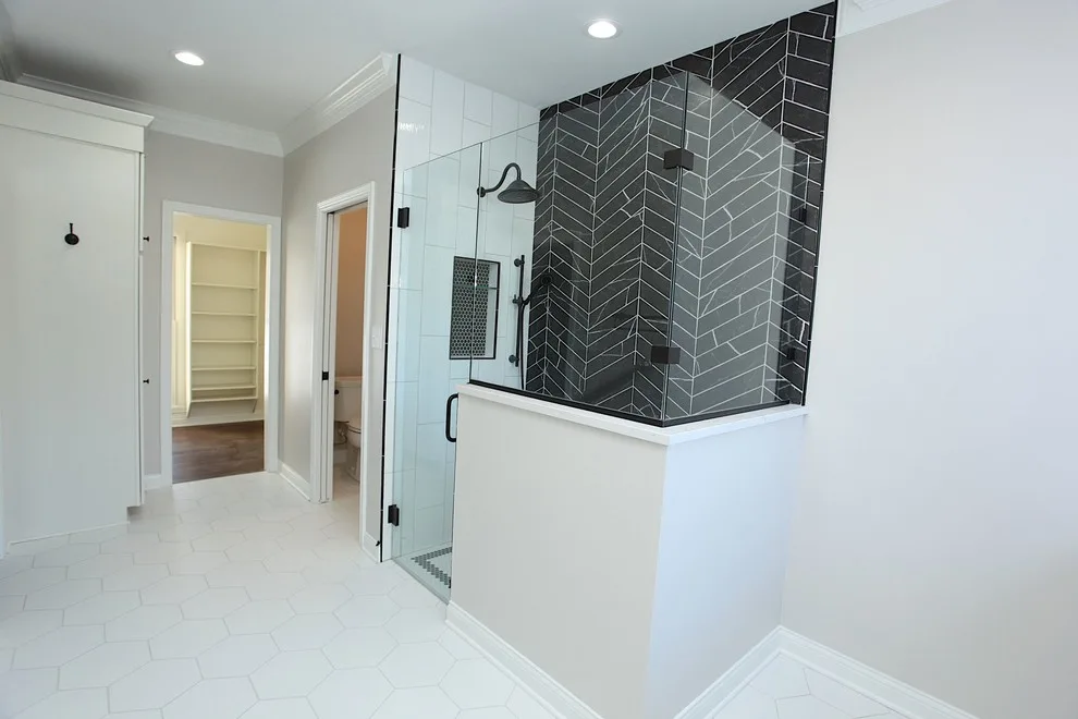 Monochrome Contemporary Bathroom by Booher Remodeling Company - Photo 13