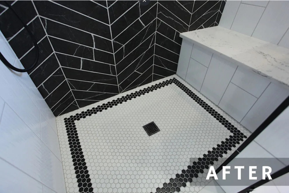 Monochrome Contemporary Bathroom by Booher Remodeling Company - Photo 4