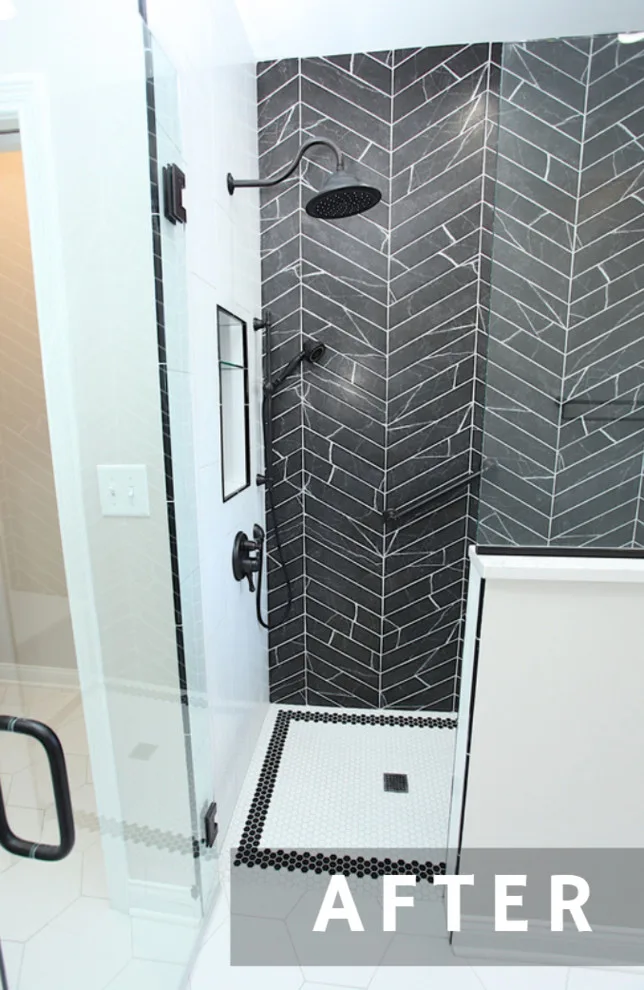 Monochrome Contemporary Bathroom by Booher Remodeling Company - Photo 8