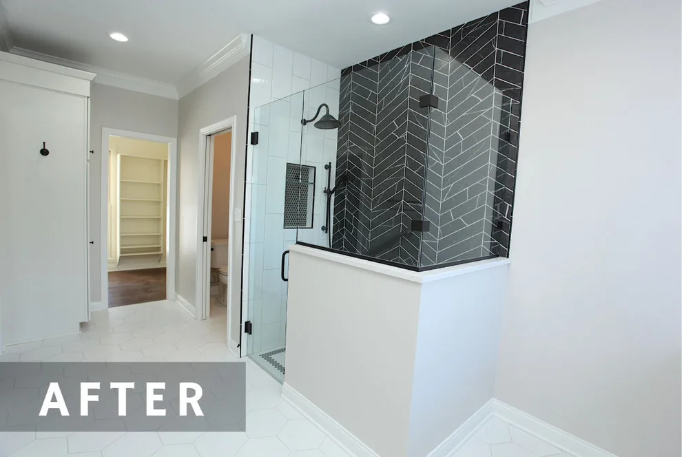 Monochrome Contemporary Bathroom by Booher Remodeling Company - Photo 6