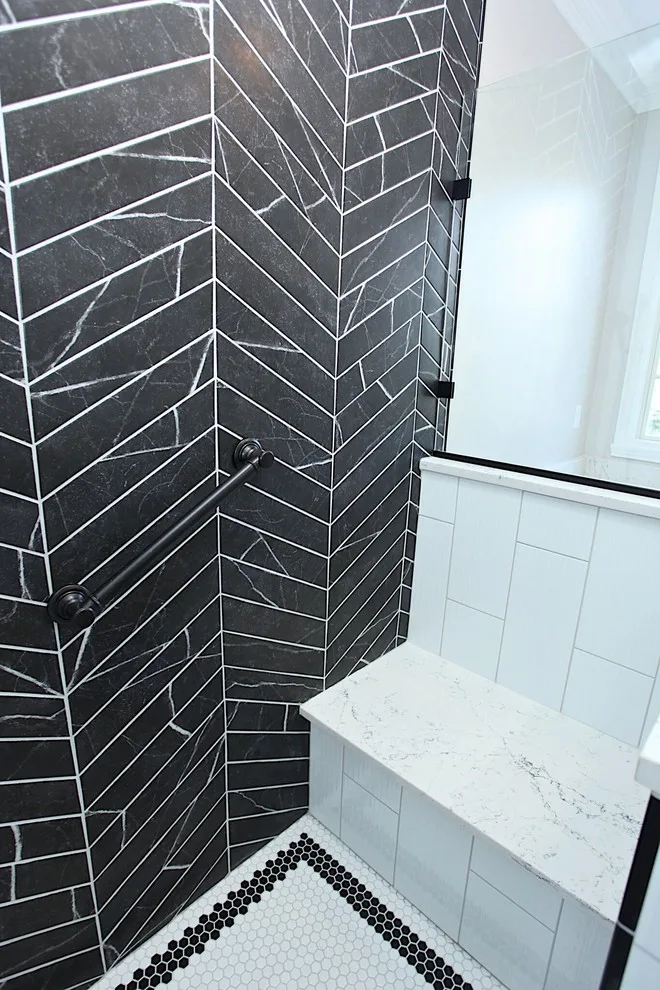 Monochrome Contemporary Bathroom by Booher Remodeling Company - Photo 21