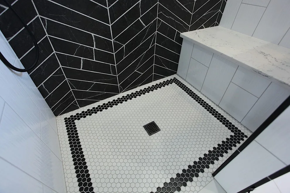 Monochrome Contemporary Bathroom by Booher Remodeling Company - Photo 9
