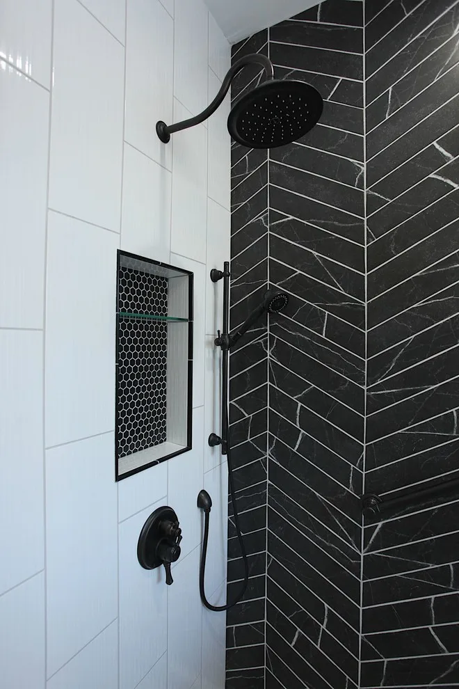 Monochrome Contemporary Bathroom by Booher Remodeling Company - Photo 12