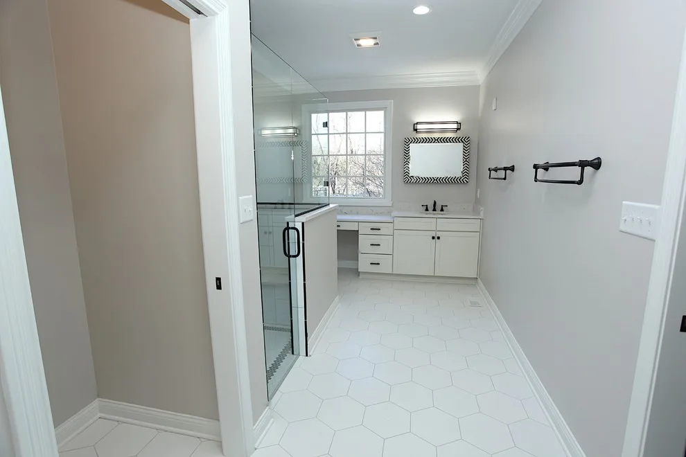 Monochrome Contemporary Bathroom by Booher Remodeling Company - Photo 16