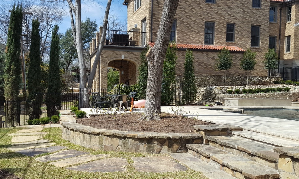 Clean lines backyard landscaping by Happy Gardens - Photo 4