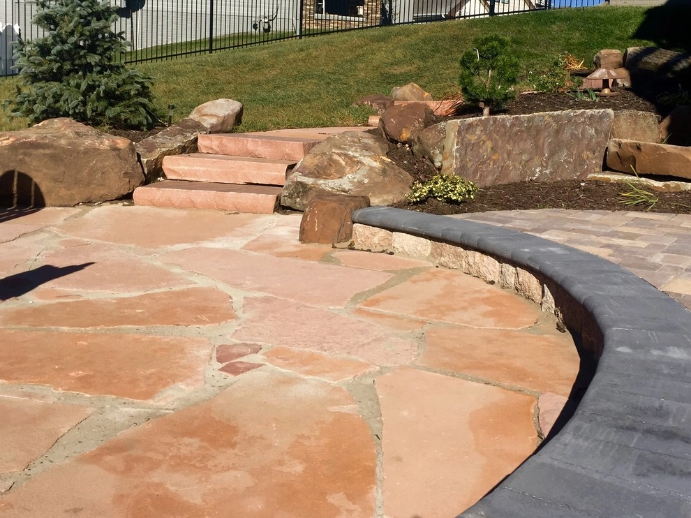LaVista Stone Patio with a View by Hardscape Contractors - Photo 5