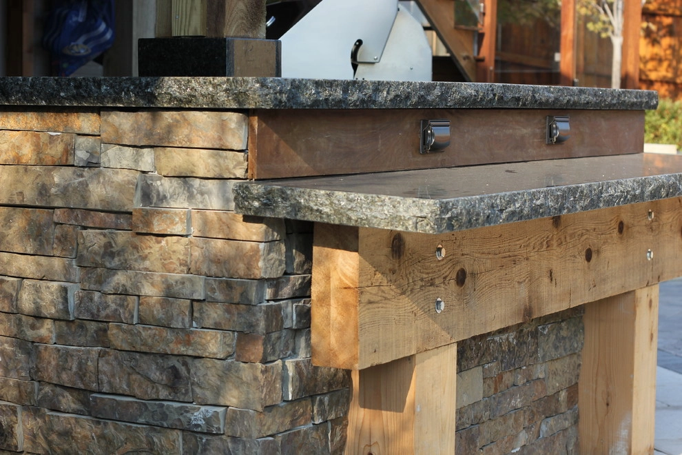 Post n Beam Outdoor Kitchen by Hardscape Contractors - Photo 2