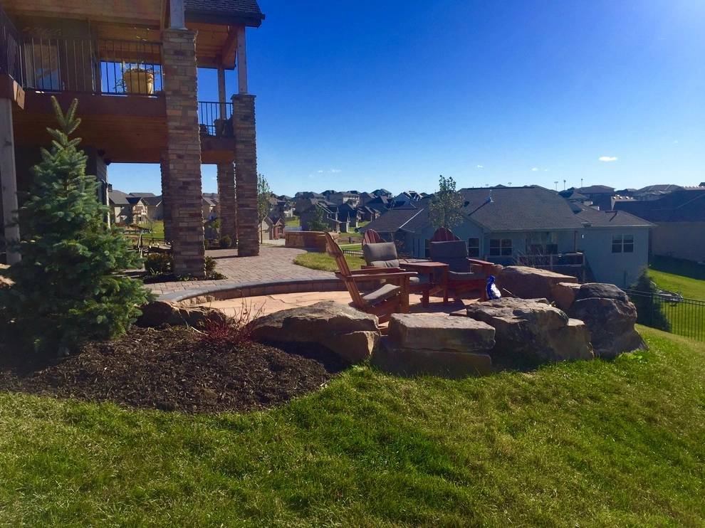 LaVista Stone Patio with a View by Hardscape Contractors - Photo 3
