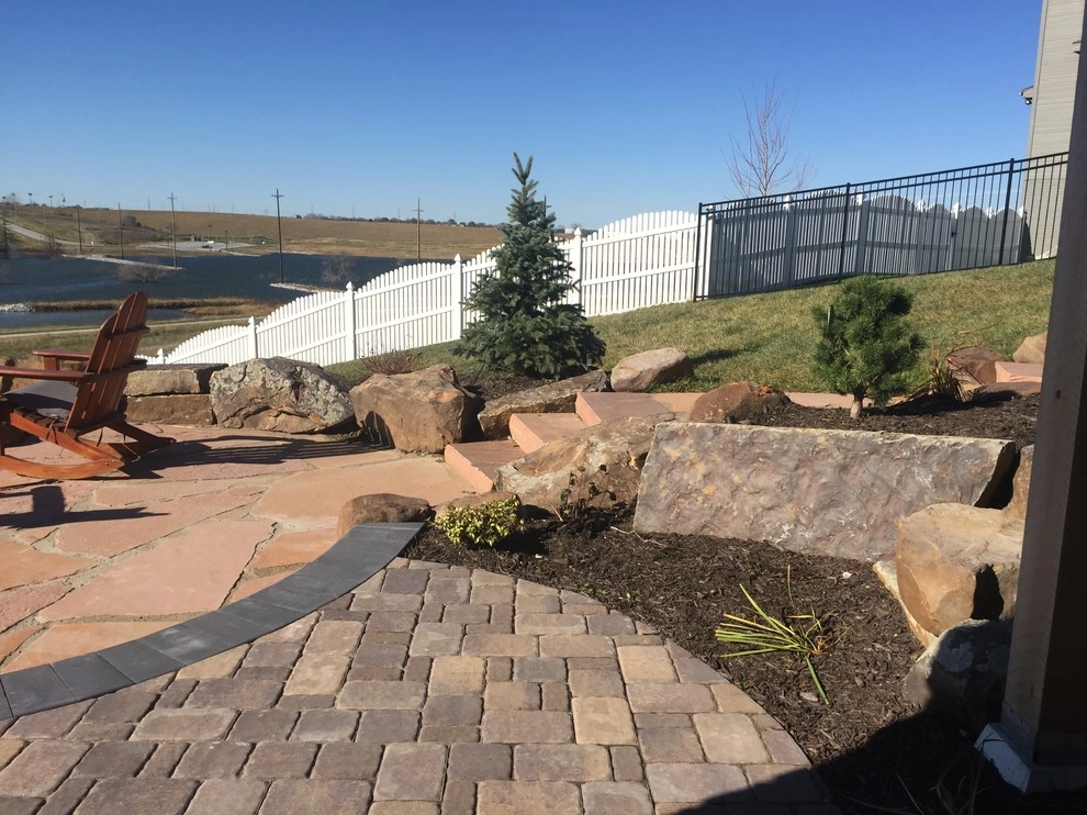 LaVista Stone Patio with a View by Hardscape Contractors - Photo 4