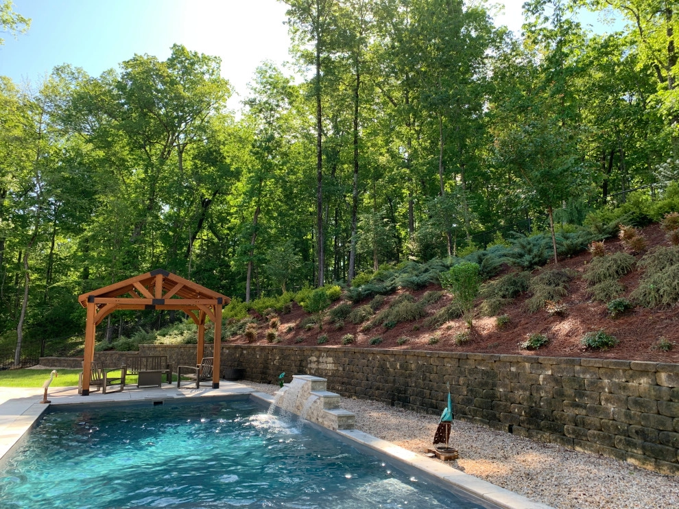 Greensboro NC- Pool and Hillside Landscape by Hawkins Landscape Architecture/TriadGarden - Photo 11