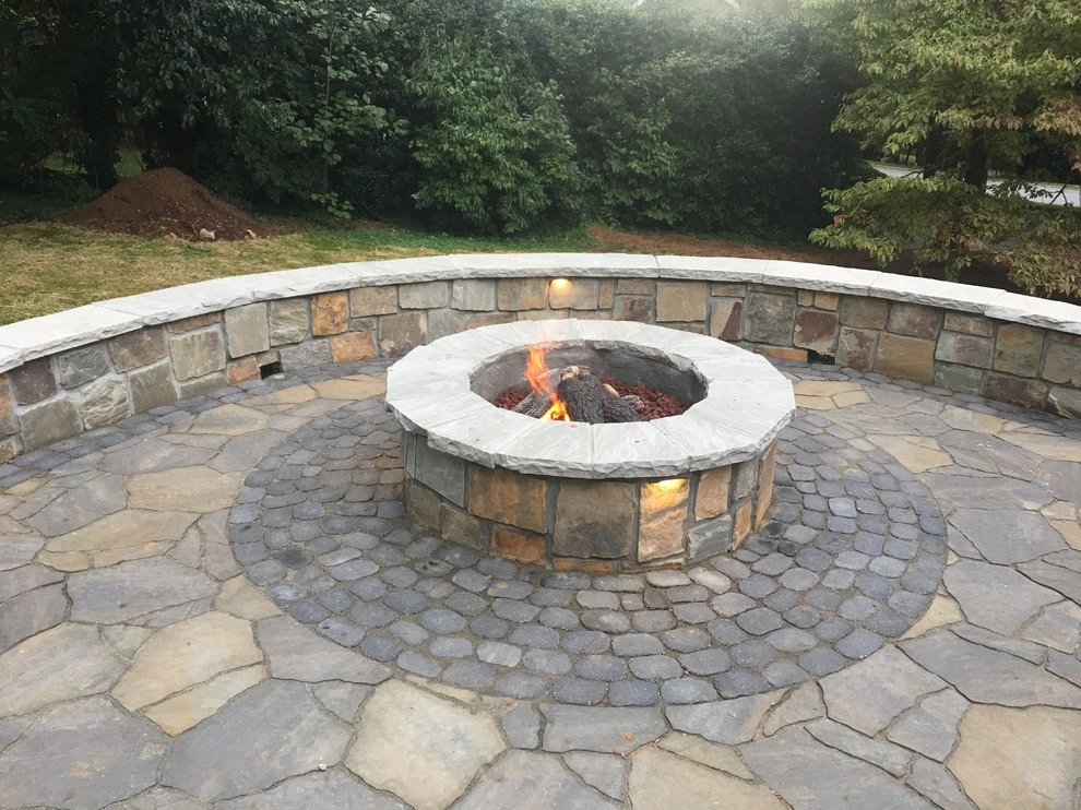 Winston-Salem, NC Firepit and Patio 3D Landscape Design by Hawkins Landscape Architecture/TriadGarden - Photo 3