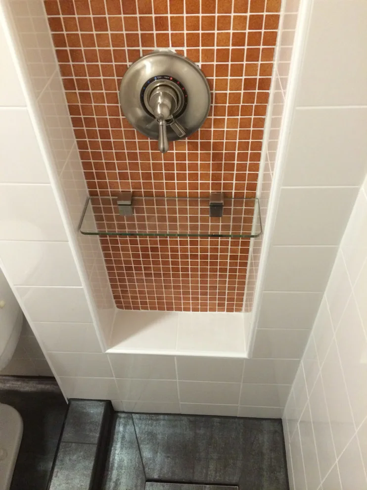 Modern Bathroom with Rust Tiles by Cambridge Home Renovations - Photo 2