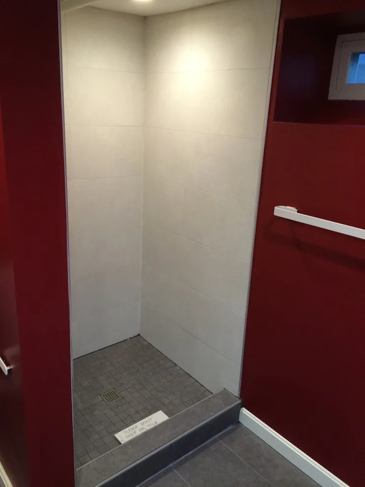 Modern Red Bathroom by Cambridge Home Renovations - Photo 4