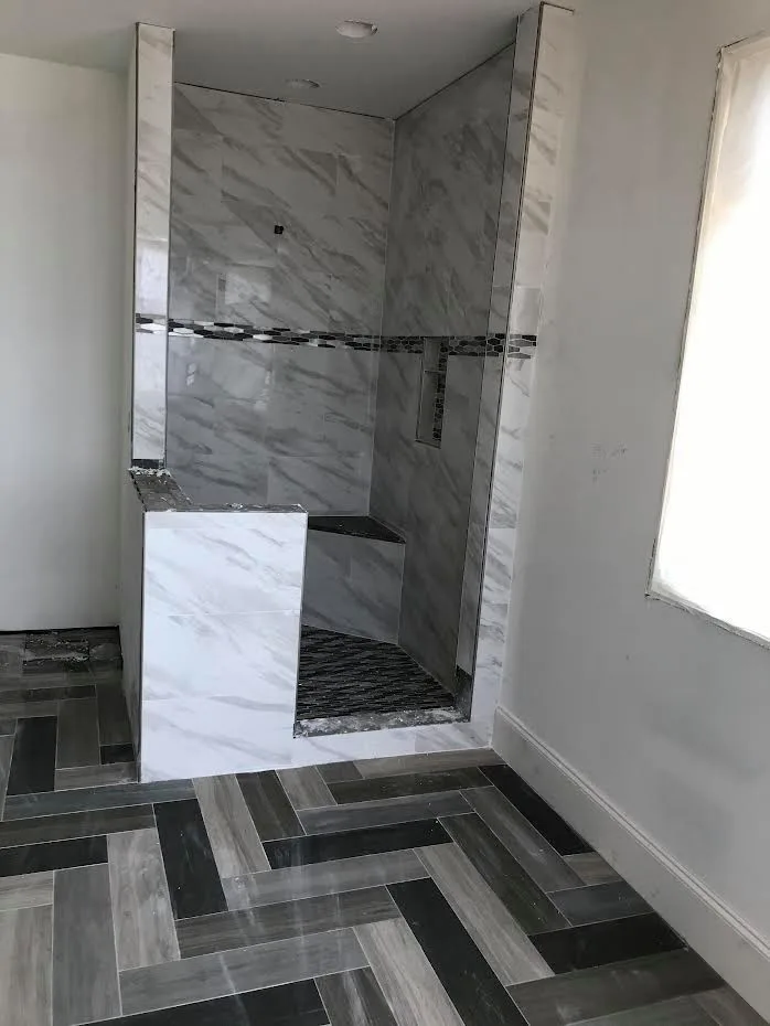 Restroom Flooring and Wall Tile Installation by JV Custom Construction LLC - Photo 2